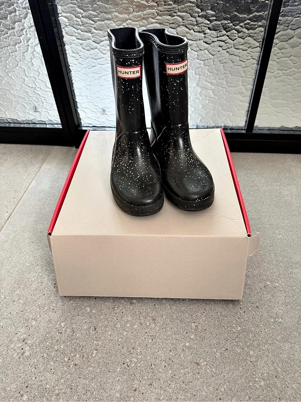 Hunter kids’ Black Speckled Rain Boots